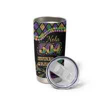 Mardi Gras 504 Nola New Orleans Tumbler Cup Mask Up Beads Out - Wonder Print Shop