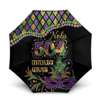 Mardi Gras 504 Nola New Orleans Umbrella Mask Up Beads Out - Wonder Print Shop