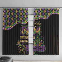 Mardi Gras 504 Nola New Orleans Window Curtain Mask Up Beads Out - Wonder Print Shop
