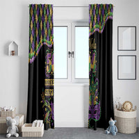 Mardi Gras 504 Nola New Orleans Window Curtain Mask Up Beads Out - Wonder Print Shop