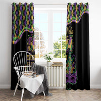 Mardi Gras 504 Nola New Orleans Window Curtain Mask Up Beads Out - Wonder Print Shop