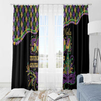 Mardi Gras 504 Nola New Orleans Window Curtain Mask Up Beads Out - Wonder Print Shop