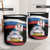 Serbia Statehood Day Laundry Basket Saint Sava with Serbian Eagle