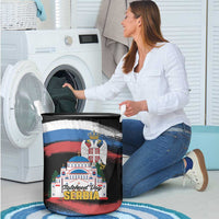Serbia Statehood Day Laundry Basket Saint Sava with Serbian Eagle