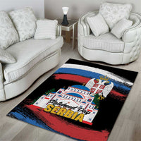 Serbia Statehood Day Area Rug Saint Sava with Serbian Eagle