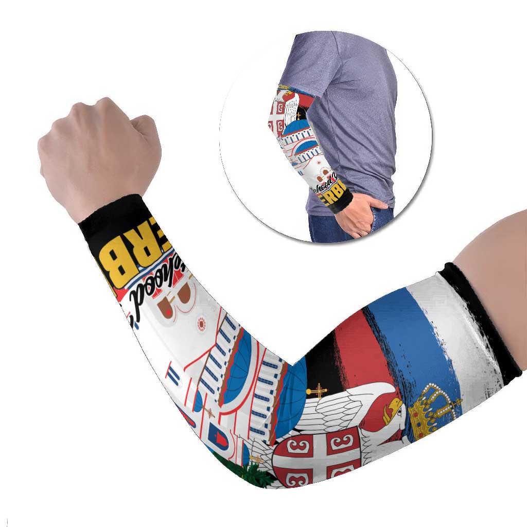Serbia Statehood Day Arm Sleeves Saint Sava with Serbian Eagle
