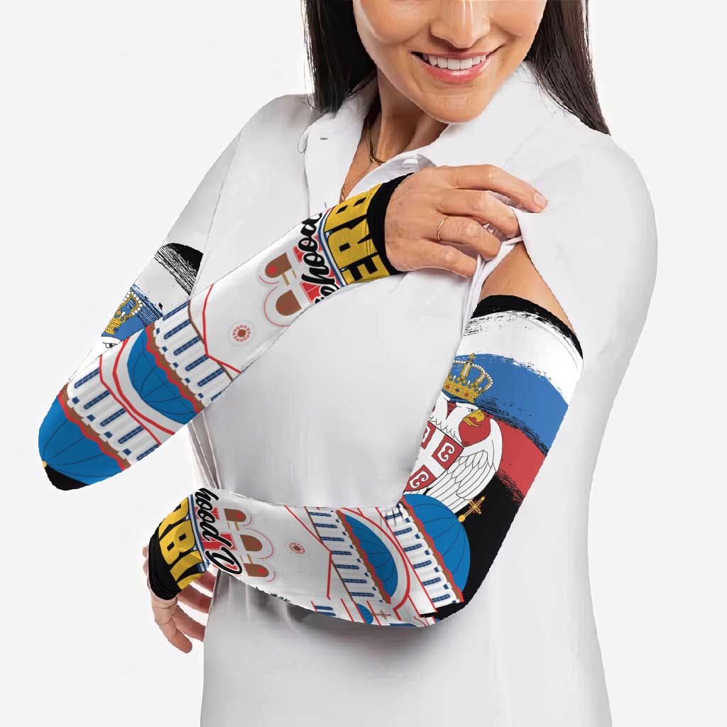 Serbia Statehood Day Arm Sleeves Saint Sava with Serbian Eagle