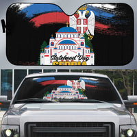Serbia Statehood Day Auto Sun Shade Saint Sava with Serbian Eagle