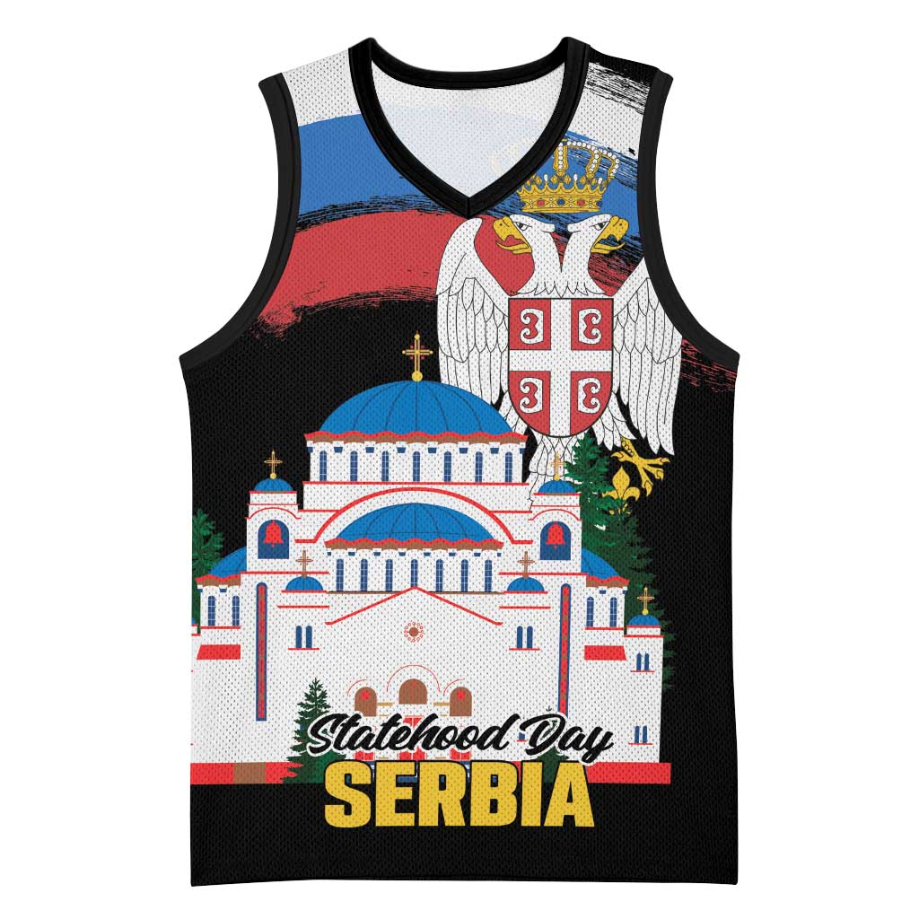Serbia Statehood Day Basketball Jersey Saint Sava with Serbian Eagle