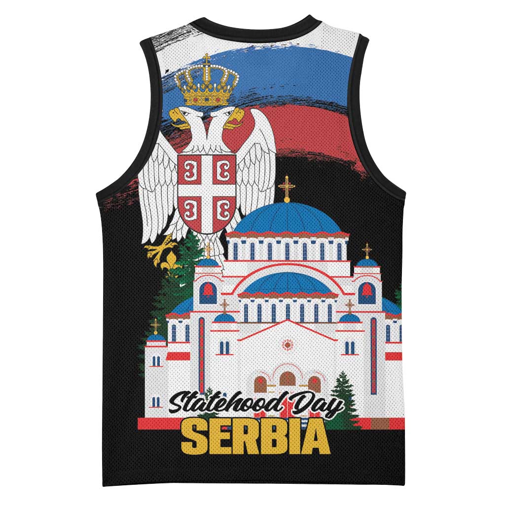 Serbia Statehood Day Basketball Jersey Saint Sava with Serbian Eagle