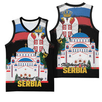 Serbia Statehood Day Basketball Jersey Saint Sava with Serbian Eagle
