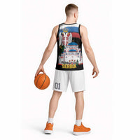 Serbia Statehood Day Basketball Jersey Saint Sava with Serbian Eagle