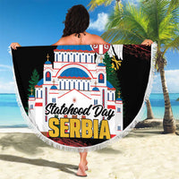 Serbia Statehood Day Beach Blanket Saint Sava with Serbian Eagle