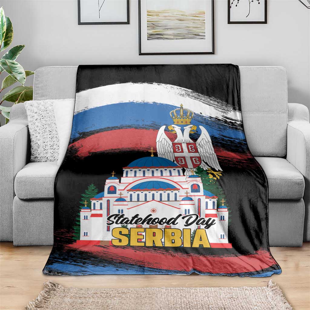 Serbia Statehood Day Blanket Saint Sava with Serbian Eagle