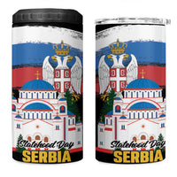 Serbia Statehood Day 4 in 1 Can Cooler Tumbler Saint Sava with Serbian Eagle