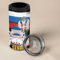 Serbia Statehood Day 4 in 1 Can Cooler Tumbler Saint Sava with Serbian Eagle