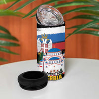 Serbia Statehood Day 4 in 1 Can Cooler Tumbler Saint Sava with Serbian Eagle