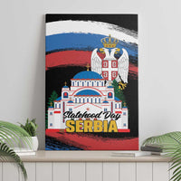 Serbia Statehood Day Canvas Wall Art Saint Sava with Serbian Eagle