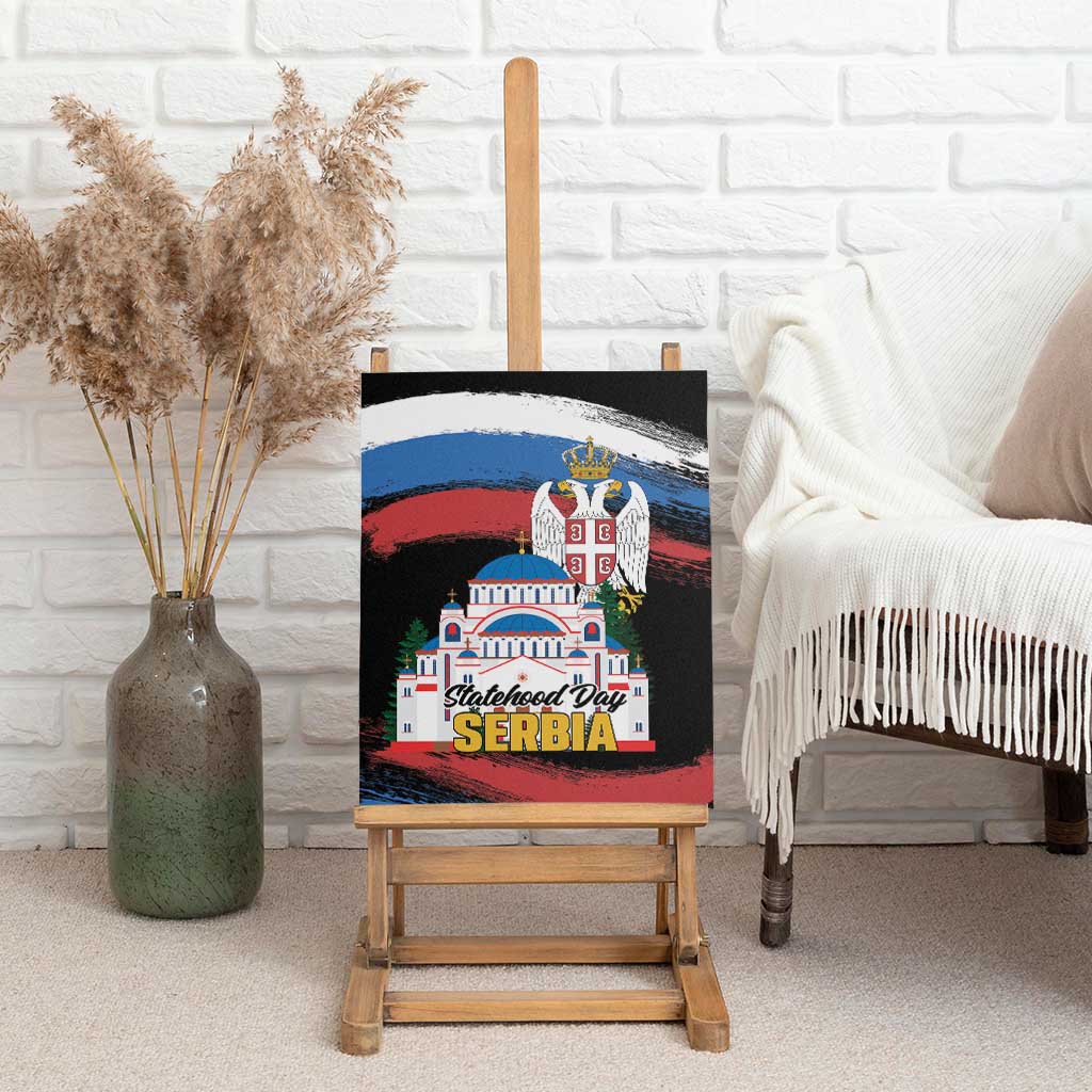 Serbia Statehood Day Canvas Wall Art Saint Sava with Serbian Eagle