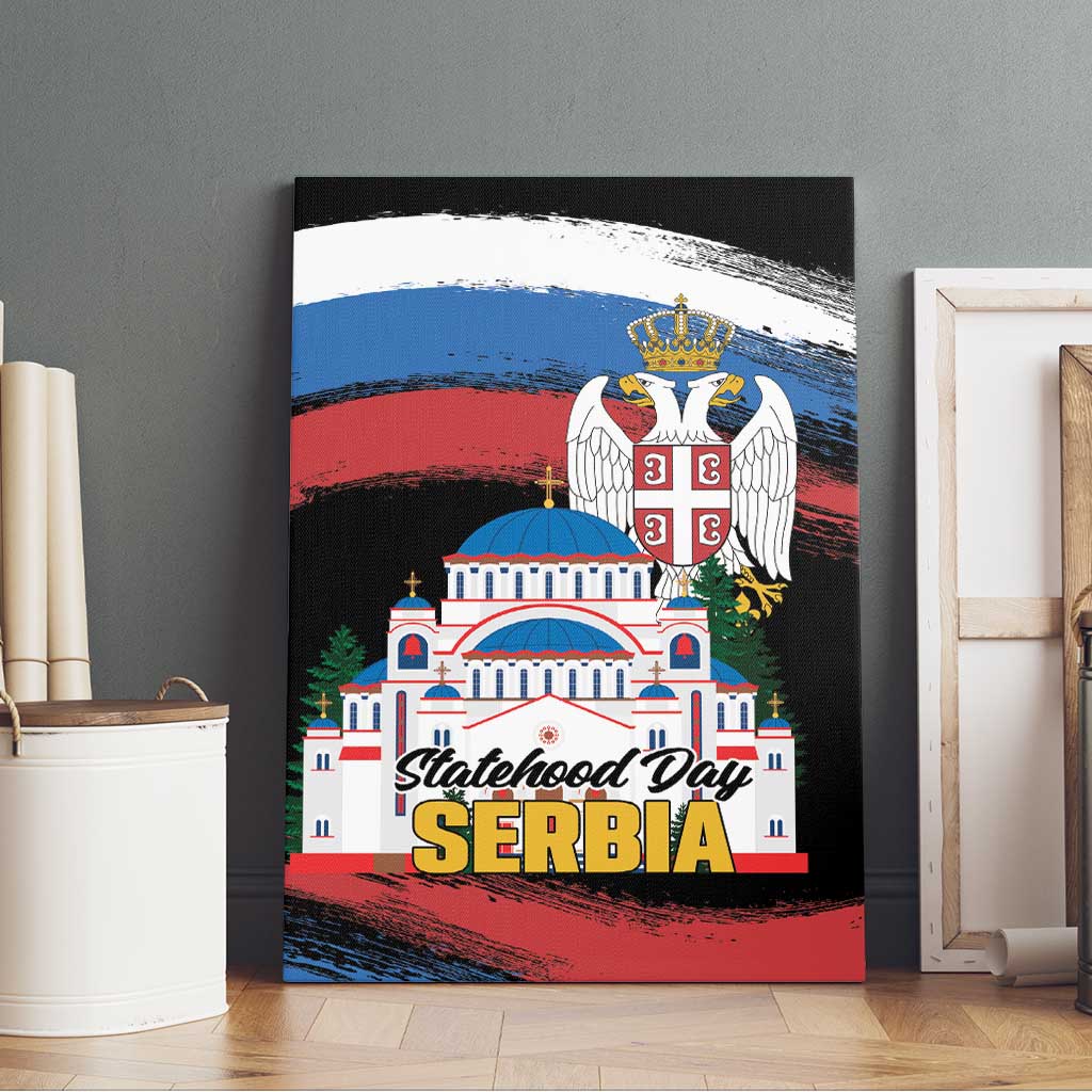 Serbia Statehood Day Canvas Wall Art Saint Sava with Serbian Eagle