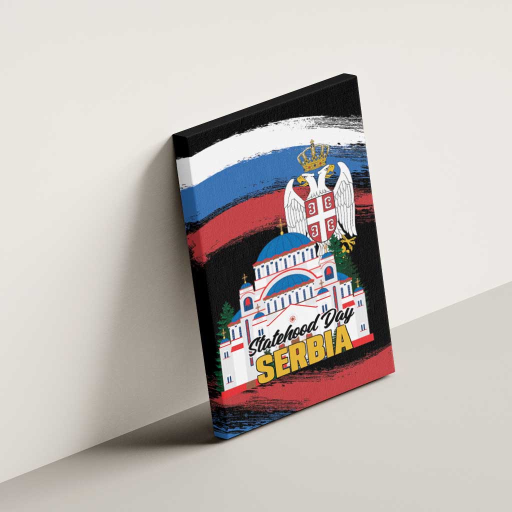 Serbia Statehood Day Canvas Wall Art Saint Sava with Serbian Eagle