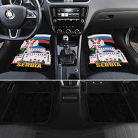 Serbia Statehood Day Car Mats Saint Sava with Serbian Eagle