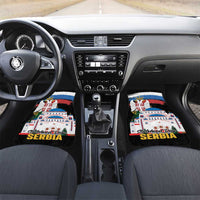 Serbia Statehood Day Car Mats Saint Sava with Serbian Eagle