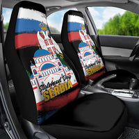 Serbia Statehood Day Car Seat Cover Saint Sava with Serbian Eagle