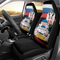 Serbia Statehood Day Car Seat Cover Saint Sava with Serbian Eagle