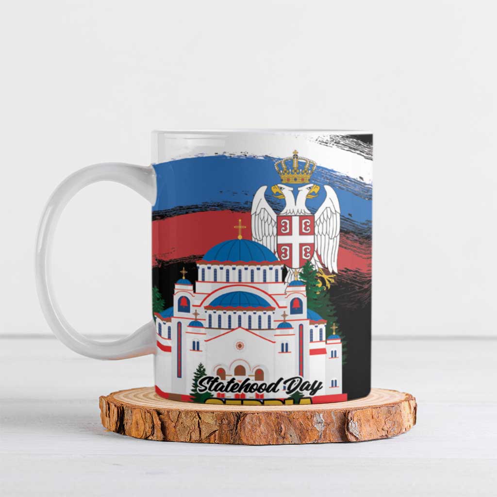 Serbia Statehood Day Ceramic Mug Saint Sava with Serbian Eagle