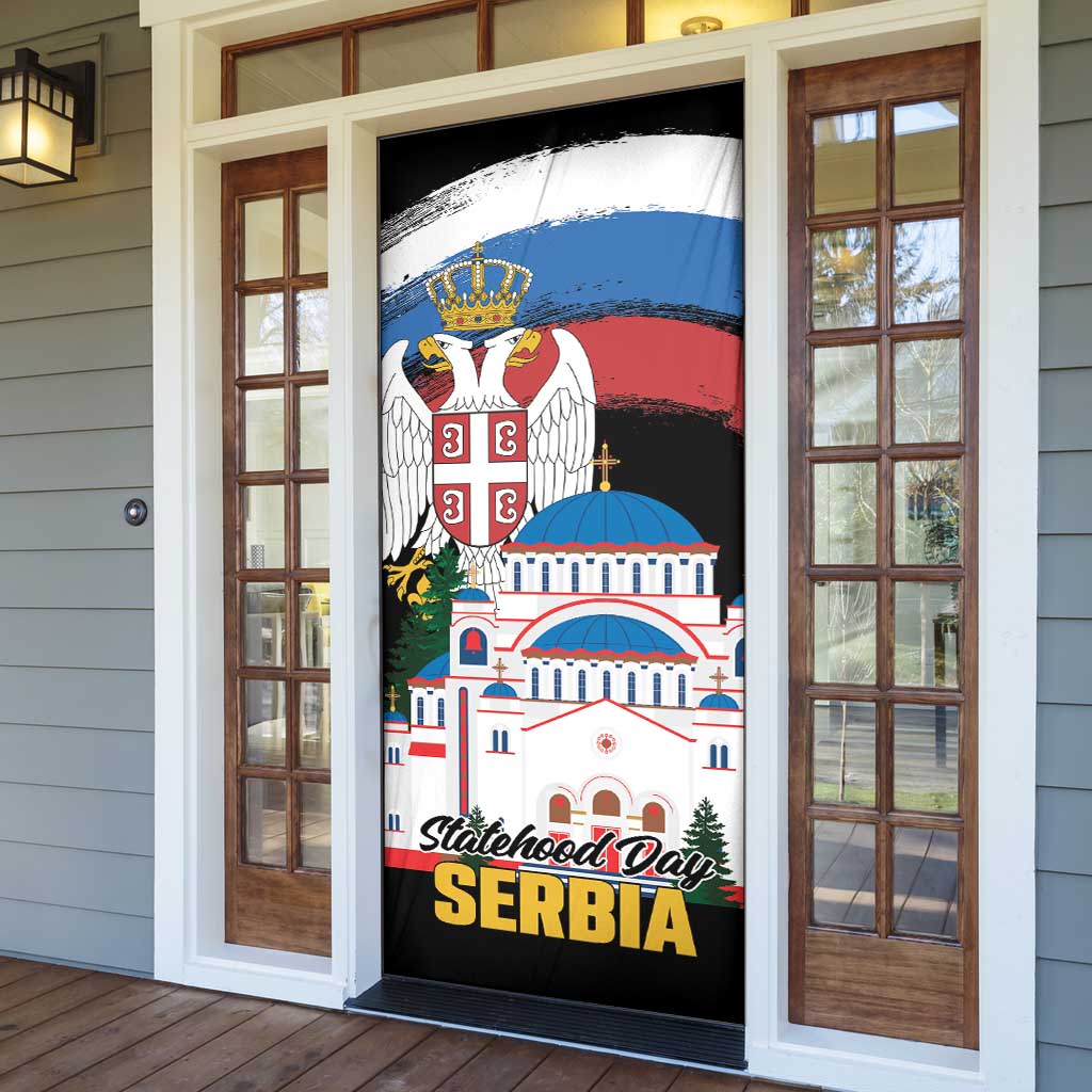 Serbia Statehood Day Door Cover Saint Sava with Serbian Eagle