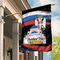 Serbia Statehood Day Garden Flag Saint Sava with Serbian Eagle