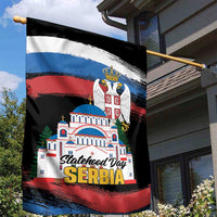 Serbia Statehood Day Garden Flag Saint Sava with Serbian Eagle