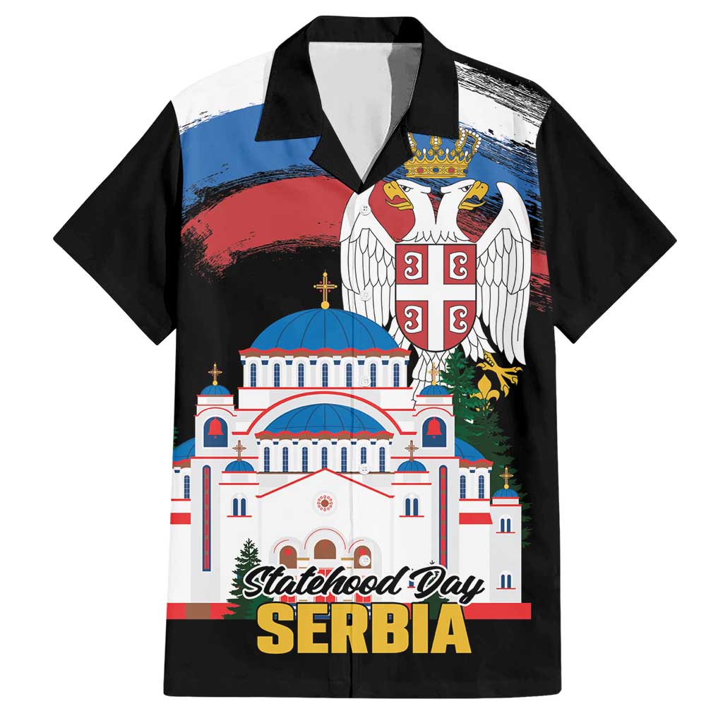 Serbia Statehood Day Hawaiian Shirt Saint Sava with Serbian Eagle