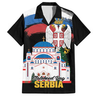 Serbia Statehood Day Hawaiian Shirt Saint Sava with Serbian Eagle