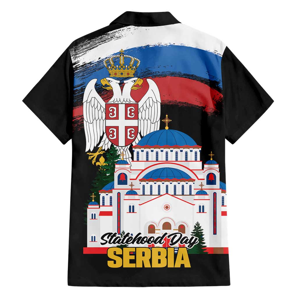 Serbia Statehood Day Hawaiian Shirt Saint Sava with Serbian Eagle