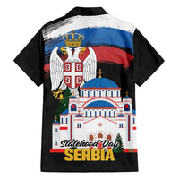 Serbia Statehood Day Hawaiian Shirt Saint Sava with Serbian Eagle