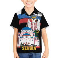 Serbia Statehood Day Hawaiian Shirt Saint Sava with Serbian Eagle