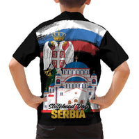 Serbia Statehood Day Hawaiian Shirt Saint Sava with Serbian Eagle