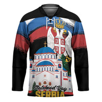 Serbia Statehood Day Hockey Jersey Saint Sava with Serbian Eagle