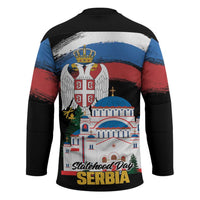 Serbia Statehood Day Hockey Jersey Saint Sava with Serbian Eagle