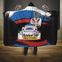 Serbia Statehood Day Hooded Blanket Saint Sava with Serbian Eagle