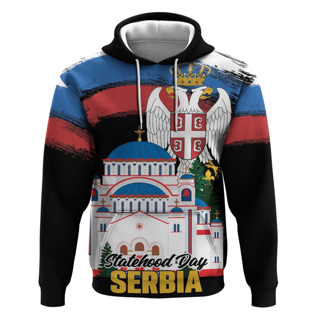 Serbia Statehood Day Hoodie Saint Sava with Serbian Eagle