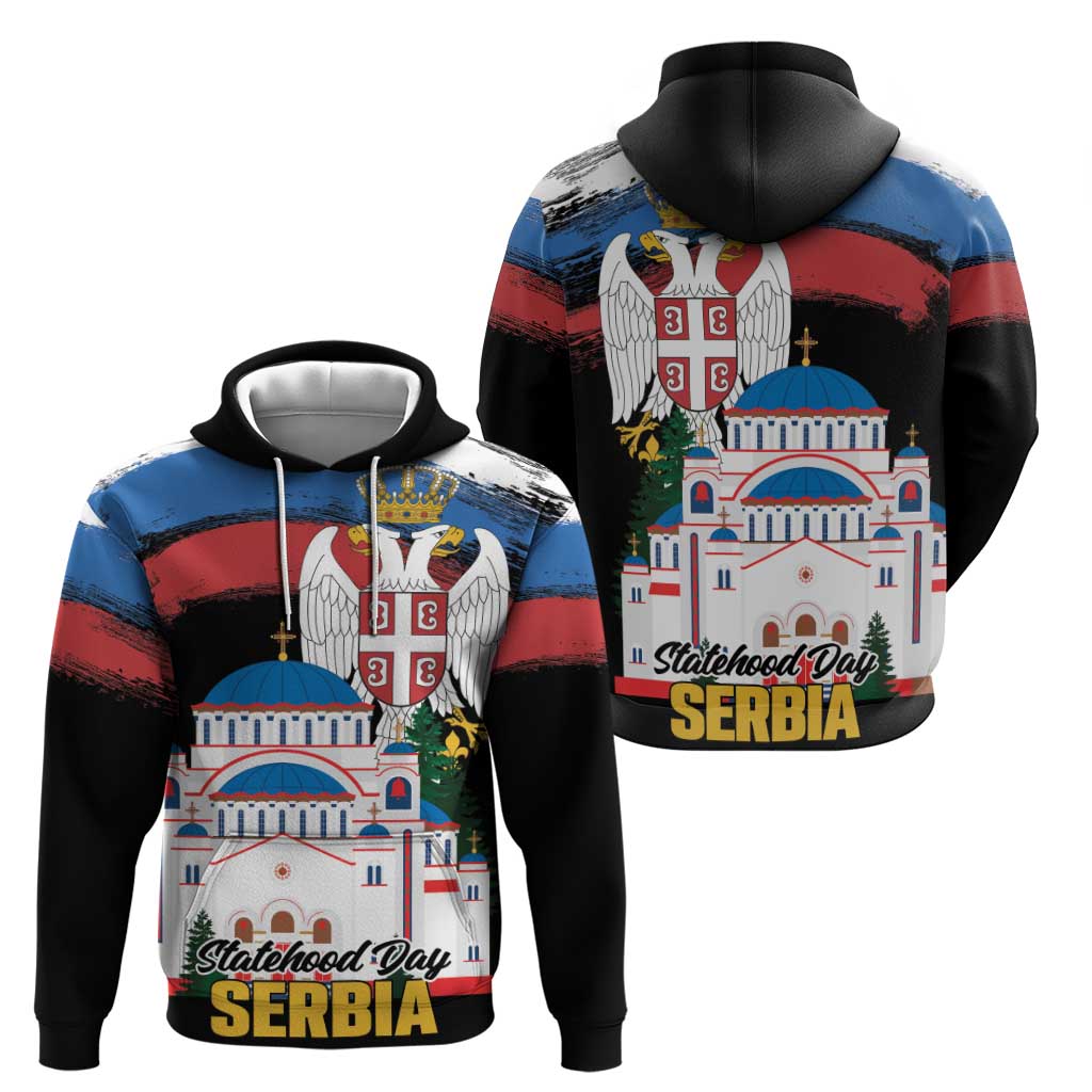 Serbia Statehood Day Hoodie Saint Sava with Serbian Eagle