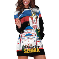 Serbia Statehood Day Hoodie Dress Saint Sava with Serbian Eagle
