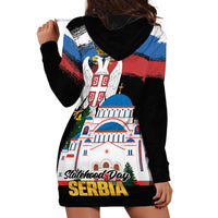Serbia Statehood Day Hoodie Dress Saint Sava with Serbian Eagle