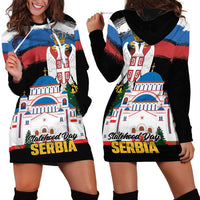 Serbia Statehood Day Hoodie Dress Saint Sava with Serbian Eagle