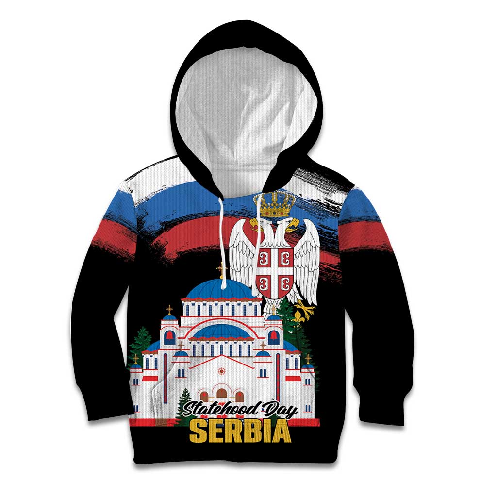 Serbia Statehood Day Kid Hoodie Saint Sava with Serbian Eagle