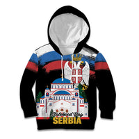 Serbia Statehood Day Kid Hoodie Saint Sava with Serbian Eagle