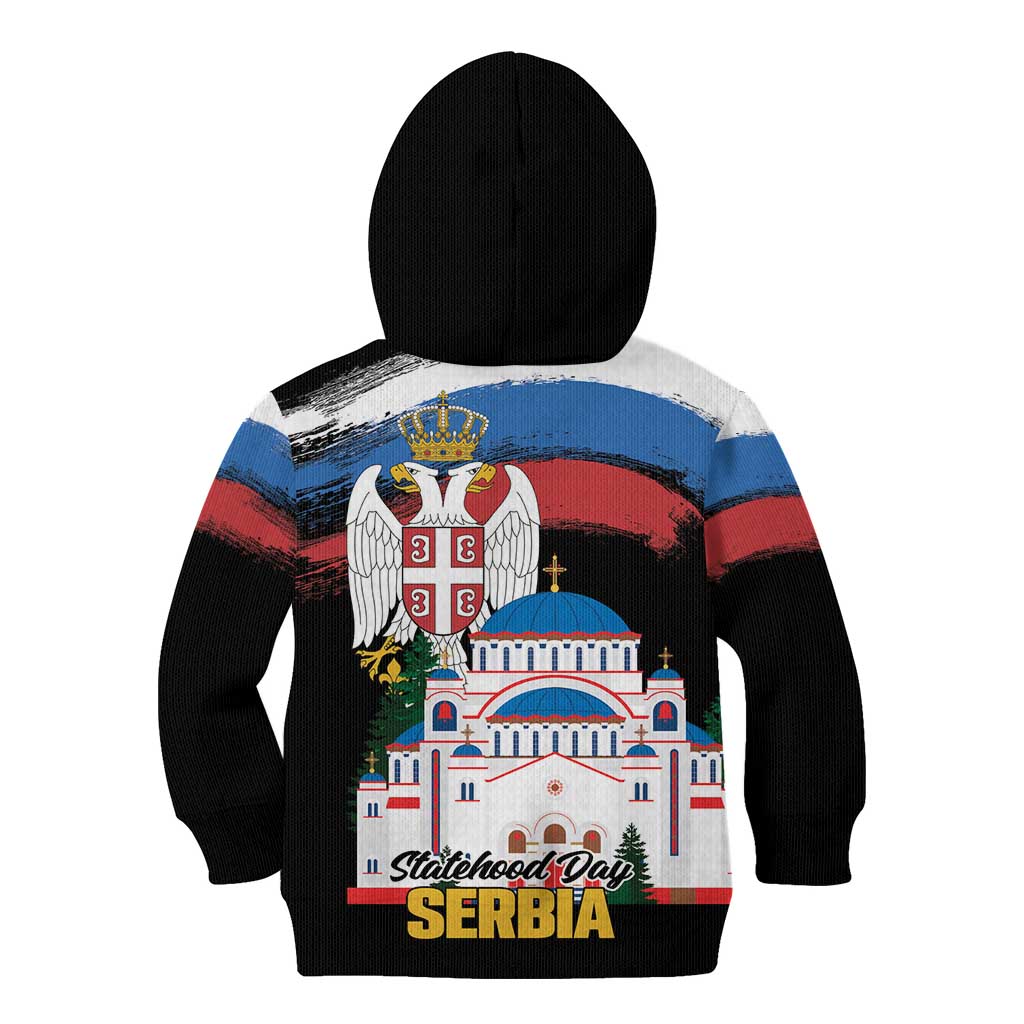 Serbia Statehood Day Kid Hoodie Saint Sava with Serbian Eagle